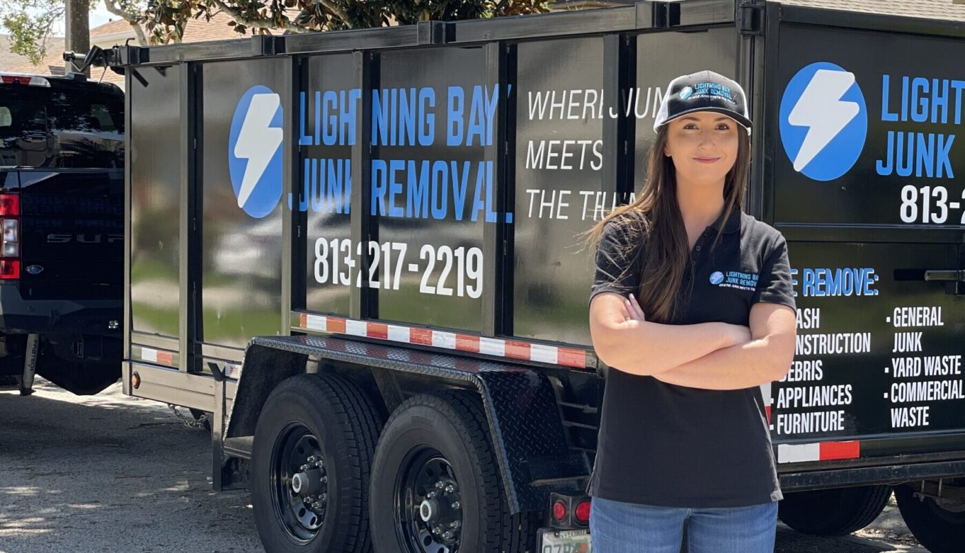 Lightning Bay Junk Woman Beside Truck